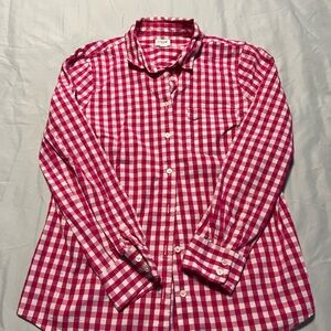 J. Crew Pink and White Checkered Button Down Shirt